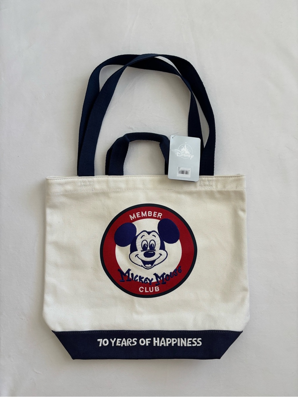 Disney Mickey Mouse Club 70th Anniversary Canvas Tote Bag NWT
